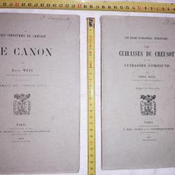 2 livres Cuirasses du Creusot Compond et Le Canon Emile Weyl