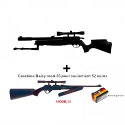 PACK COMBINÉ ! PACK4 Carabine Arrow Gamo 4,5 mm + Carabine PCP pompe Daisy 35, 4,5 mm + Lun. 4 x 20