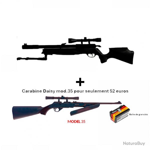 PACK COMBIN ! PACK4 Carabine Arrow Gamo 4,5 mm + Carabine PCP pompe Daisy 35, 4,5 mm + Lun. 4 x 20