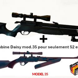 PACK COMBINÉ ! PAC5 Carabine Arrow Gamo 5,5 mm + Carabine PCP pompe Daisy 35, 4,5 mm + Lun. 4 x 20