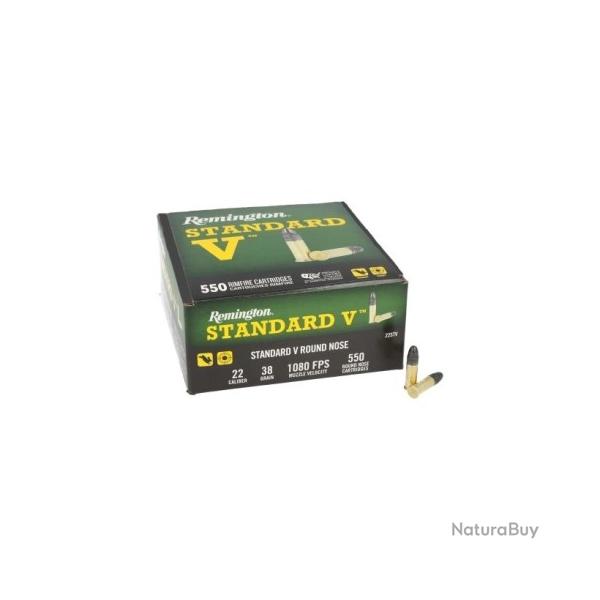 REMINGTON CAL.22LR STANDARD V HP ROUND NOSE CUIVRE 38GR PAR 550