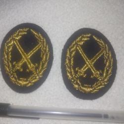 Lot 2 Écussons tissu brodé (armée de terre france).