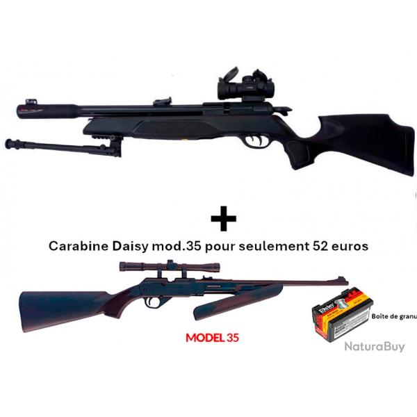 PACK COMBIN ! PACK6 Carabine Arrow Gamo 4,5 mm + Carabine PCP pompe Daisy 35, 4,5 mm + Lun. 4 x 20