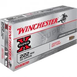 BALLES WINCHESTER SOFT POINT , CAL:222R , 50GR. Lot de 40 Cartouches.