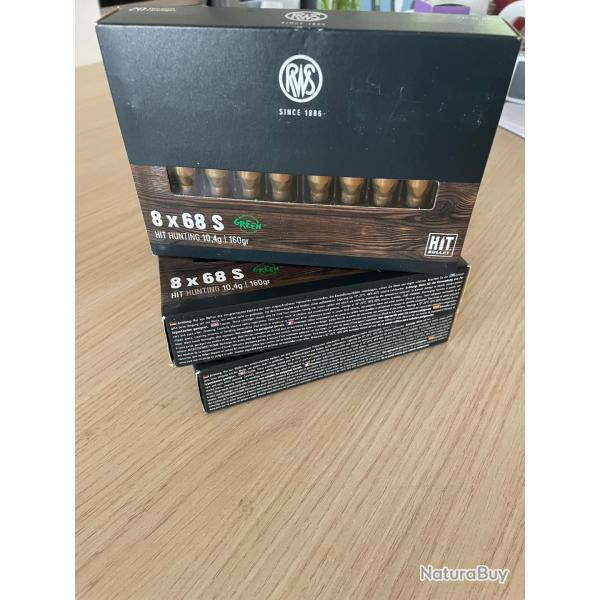 Vends Lot RWS HIT 8x68S 10,4g