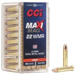 Munitions CCI cal.22mag maximag cuivrée target 40gr TMJ par 200