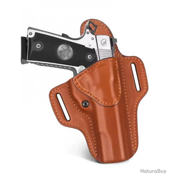 Holster 1911 Cuir Vritable - Fait Main - Port externe - Gaucher - SKX INDUSTRIES