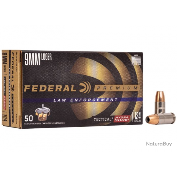 Balles Federal Hydra-Shok JHP - 9 mm Luger