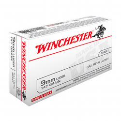 Balles Winchester USA Full Metal Jacket Pistol - 9 mm Luger
