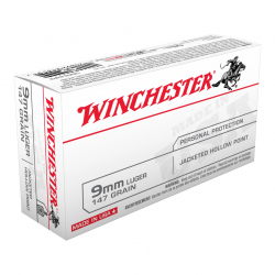 Balles Winchester USA Jacket Hollow point - 9 mm Luger