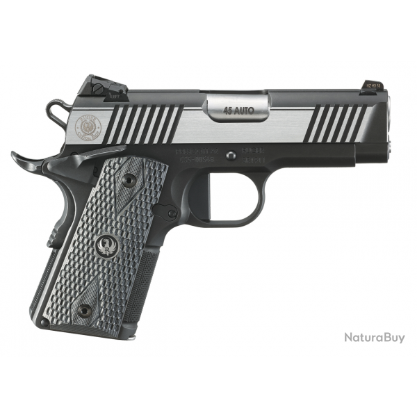 Pistolet Ruger SR1911 Officier Brosse Stainless Steel - 45 Auto