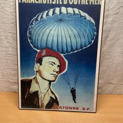 Cadre affiche parachutiste d'outre mer