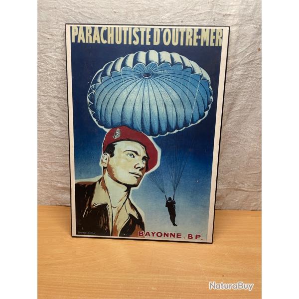 Cadre affiche parachutiste d'outre mer