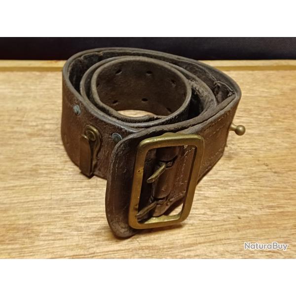 Authentique ceinturon militaire d'officier type SAM BROWN BELT - WW1