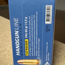 Wahoo ! Munitions PPU 7.63 Mauser 85GR FMJ