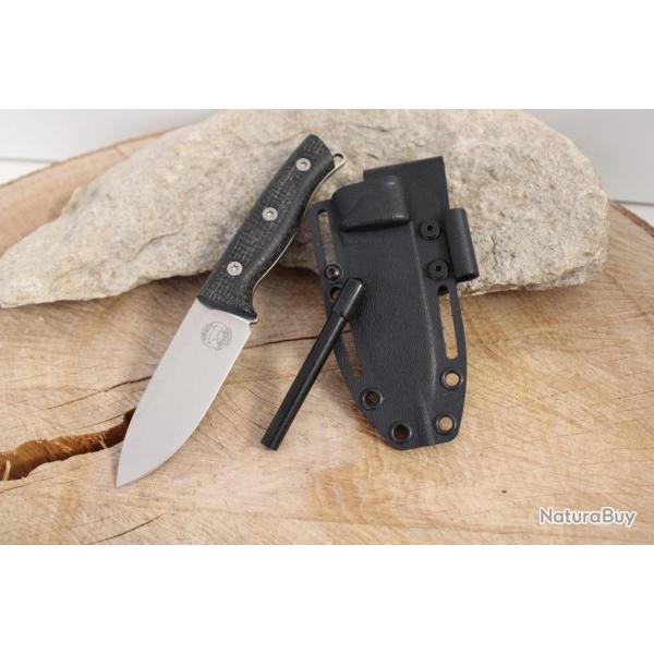 White River WRUR35-BBL Couteau fixe Ursus Cub Black Micarta Magnacut