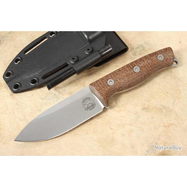 White River WRUR35-BNA Couteau Ursus Cub Natural Micarta Magnacut
