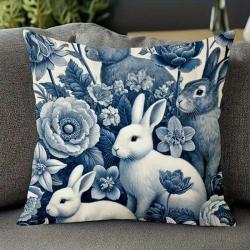 COUSSIN LAPIN BLEU/BLANC