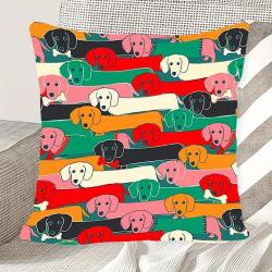 COUSSIN IMPRIMÉ TECKELS MULTICOLOR