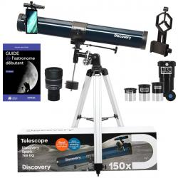 Pack Télescope Astrophotographie DISCOVERY SPARK 769 EQ avec oculaires, zoom et support smartphone