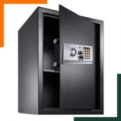 Coffre-fort pour arme de poing avec code personnalisable et double-boulons