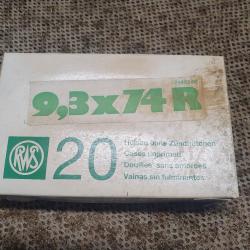 1 boite RWS de 20 douilles neuves de calibre 9,3x74R