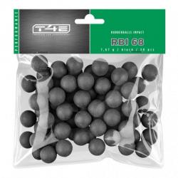 Billes caoutchouc T4E noyau acier en sachet 43 / 100 / 1.96 g - 68 / 50 / 7.67 g
