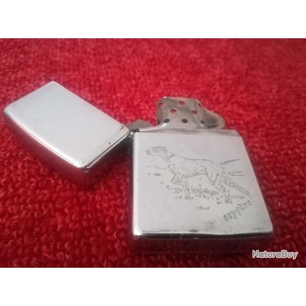 Vritable briquet ZIPPO, gravure "pointer  l'arrt"