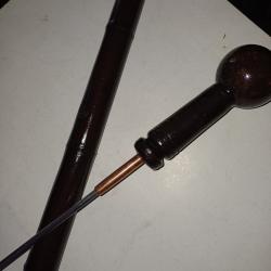Superbe canne epee ancienne boule en resine