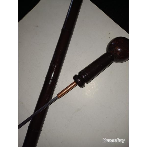 Superbe canne epee ancienne boule en resine