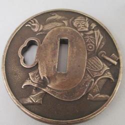 tsuba de katana  en bronze  bel objet