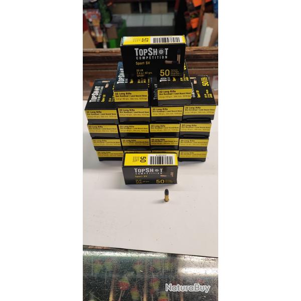 1000 MUNITIONS TOP SHOT COMPETITION 22LR - 40GR SPORT SV- NEUF