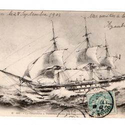 CPA - Marine - Dunkerque, Voiliers à Trois Mâts en Pleine Mer N°1062