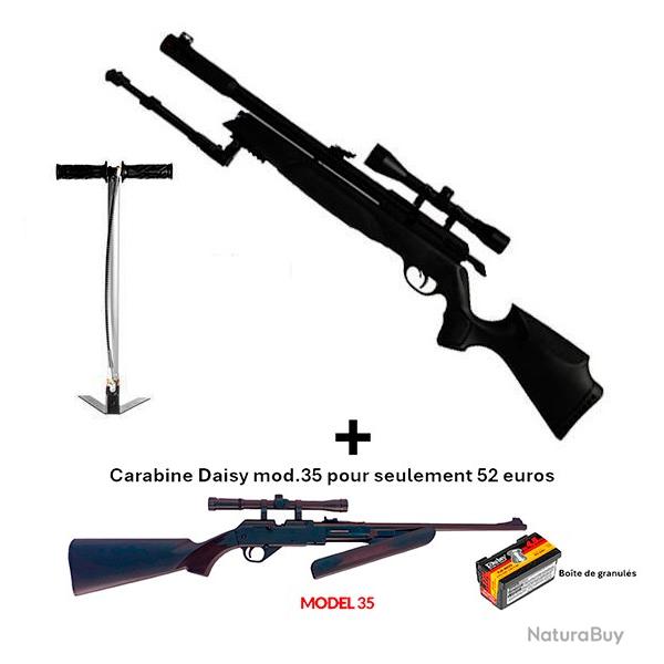 PACK COMBIN ! PACK12 Carabine Arrow Gamo 4,5 mm + Carabine PCP pompe Daisy 35, 4,5 mm + Lun. 4 x 20