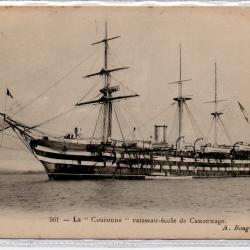 CPA - Marine Militaire La COURONNE vaisseau école de canonnage N°1309