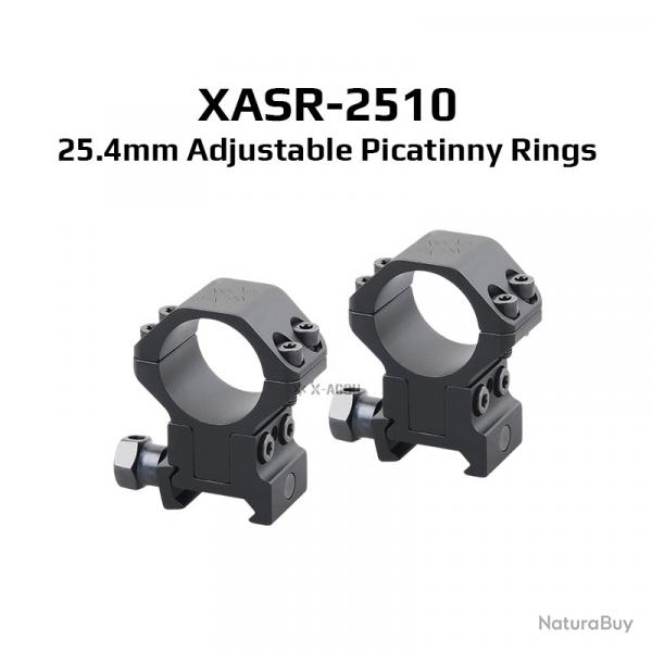 X-ACCU 25,4 mm Anneaux Picatinny  lvation rglable de 1 pouce -**XASR-2510- LIVRAISON GRATUITE