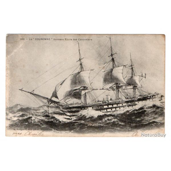 CPA - MARINE LA COURONNE - VAISSEAU ECOLE DES CANONNIERS N1060