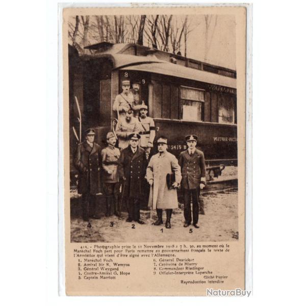 CPA -11 NOVEMBRE 1918 A 7H30 LE MARECHAL FOCH PART POUR PARIS N1068