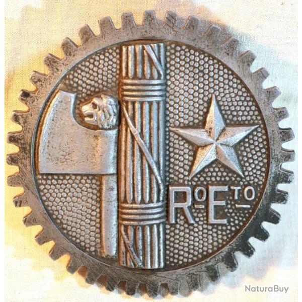 ITALIE RARE plaque de char Regio Eserito italien faisceau et toile ref SDB25MED017