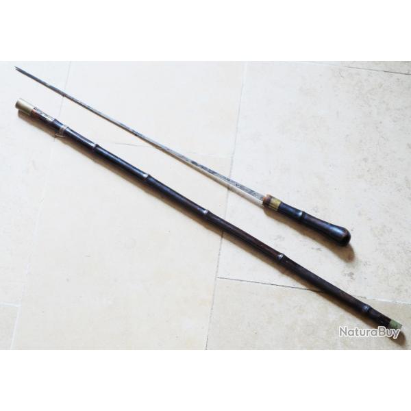 ANTIQUITE - Ancienne canne pe en bambou - lame allemande Solingen -  XIX ime sicle LBV24CAN001