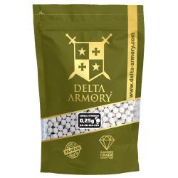 Billes Airsoft Delta Armory Diamond 0,25 g, 4 000 pièces, blanches