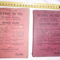 2 livres Dalloz GUERRE DE 1914 8ième et 17ième volumes