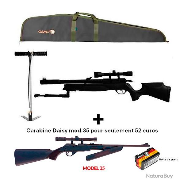 PACK COMBIN ! PACK16 Carabine Arrow Gamo 5,5 mm + Carabine PCP pompe Daisy 35, 4,5 mm + Lun. 4 x 20