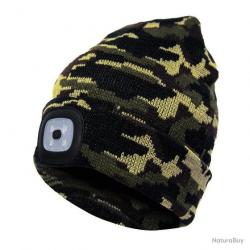 BONNET AVEC LAMPE FRONTALE CHAUD - UNISEXE - CAMOUFLAGE - LIVRAISON GRATUITE