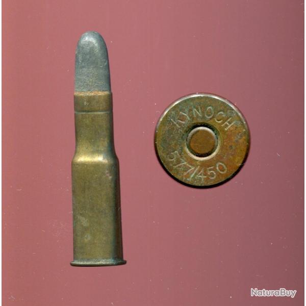 .450/577 Martini-Henry - marquage : KYNOCH 577/450 - balle plomb arrondie - tui laiton