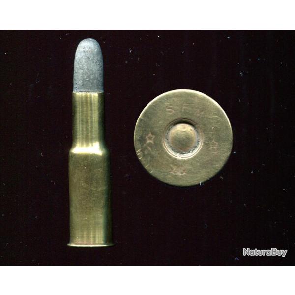 .450/577 Martini-Henry - RARE marquage : SFM * GG * - balle plomb arrondie - tui laiton