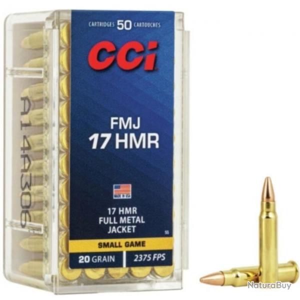 50 munitions CCI Cal.17 HMR FMJ Small Game - 20gr