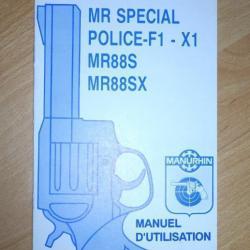 notice MANURHIN MR SPECIAL POLICE F1 X1 MR88S MR88 SX (envoi par mail) - VENDU PAR JEPERCUTE (m2413)