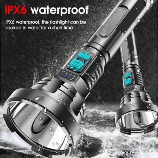 TOP ENCHERE Lampe torche LED Tactique Rechargeable USB avec batterie