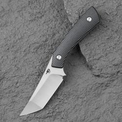 Couteau Bestech Step Lame Tanto Acier D2 Satin Manche G-10 Noir Etui Kydex BTKFK06A